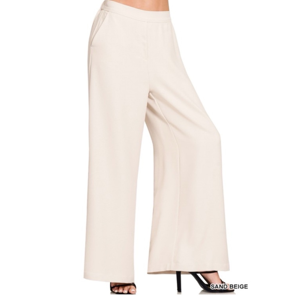 NWOT Zenana Wide Leg Sand Beige Pants